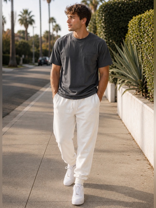 Nike Other - ✔️NIKE White Logo Fleece Joggers - Classic Sweatpants - Men’s Medium
